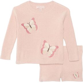 Barefoot Dreams Girls' CozyChic Ultra Lite Butterfly Set(Toddler)