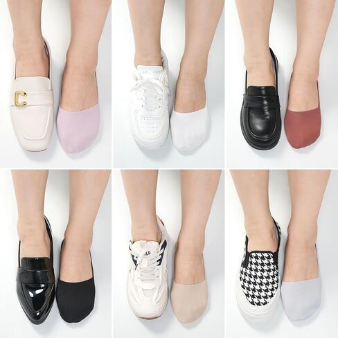 No Show Socks for Women, Non Slip Nylon Thin Footies Invisible Silky Low Liner Socks for Loafers Flats 6 Pairs in Saudi Arabia