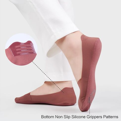No Show Socks for Women, Non Slip Nylon Thin Footies Invisible Silky Low Liner Socks for Loafers Flats 6 Pairs in Saudi Arabia