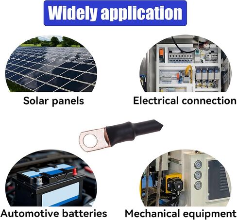 10PCS 4 AWG-1/4 Heavy Duty Battery Lugs with 3:1 Heat Shrink Tubing, Ring Terminals Battery Cable Ends Copper Eyelets Connectors in Saudi Arabia
