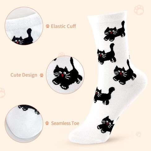 FGZ Womens Crew Socks Breathable Cotton Soft Casual Mid-Calf for Girls,5 Pairs in Saudi Arabia