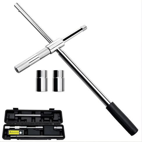 Universal Lug Wrench Wheel Wrench (17mm, 19mm, 21mm & 23mm) Wheel Brace for Car Wheel Nut Wrench Labor Saving Removel Tyre Wrench (20'') in Saudi Arabia