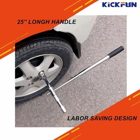 Universal Lug Wrench Wheel Wrench (17mm, 19mm, 21mm & 23mm) Wheel Brace for Car Wheel Nut Wrench Labor Saving Removel Tyre Wrench (20'') in Saudi Arabia