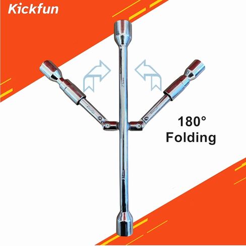 Universal Lug Wrench Wheel Wrench (17mm, 19mm, 21mm & 23mm) Wheel Brace for Car Wheel Nut Wrench Labor Saving Removel Tyre Wrench (20'') in Saudi Arabia