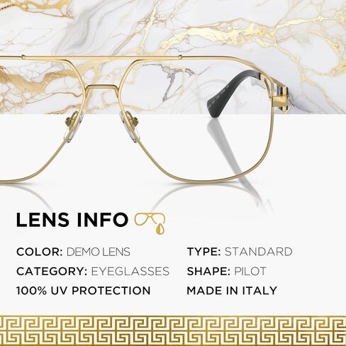 Versace VE1287 Medusa PILOT Shape Eyeglasses Frame with eSHADES Luxury Eyewear kit Bundle in Saudi Arabia