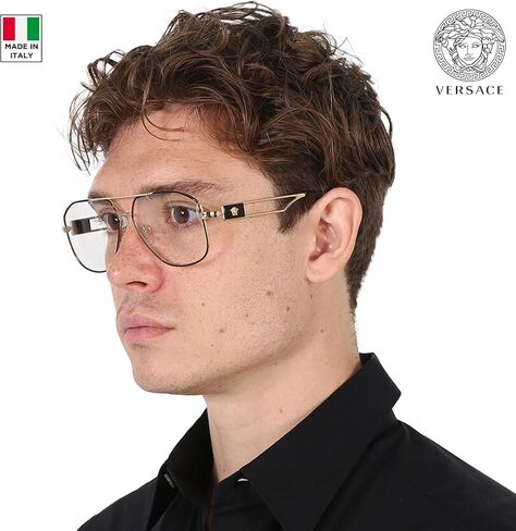 Versace VE1287 Medusa PILOT Shape Eyeglasses Frame with eSHADES Luxury Eyewear kit Bundle in Saudi Arabia