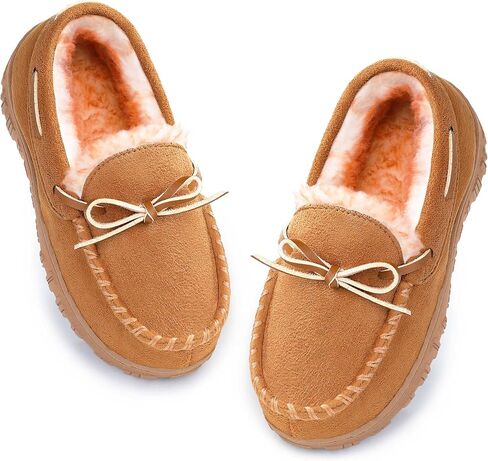 الأولاد والبنات ذاكرة الرغوة النعال moccasin - بطانة فروي أفخم ، غير انزلاق داخلي/في الهواء الطلق للأطفال الكبار ، الأطفال الصغار والطفل in Kuwait