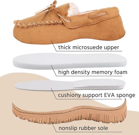الأولاد والبنات ذاكرة الرغوة النعال moccasin - بطانة فروي أفخم ، غير انزلاق داخلي/في الهواء الطلق للأطفال الكبار ، الأطفال الصغار والطفل in Kuwait