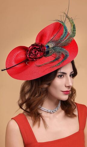 Cizoe Fascinators for Women Kentucky Derby Headpiece Tea Party Hats with Veil Wedding Headware Bridal Headpiece in Kuwait