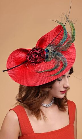 Cizoe Fascinators for Women Kentucky Derby Headpiece Tea Party Hats with Veil Wedding Headware Bridal Headpiece in Kuwait