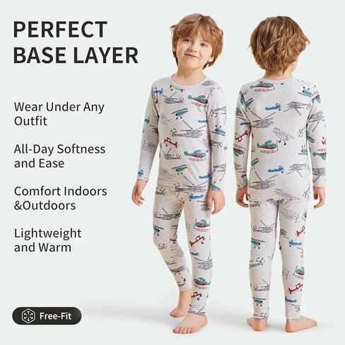 Children Girl's and Boys' Long-Sleeved Underwear Set Thermal Underwear Sets 3-14 Kids Base Layer Cotton Set in Kuwait