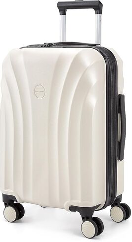 BAGSMART Carry On Luggage 22x14x9 Airline Approved with TSA Lock, Expandable Hard Shell Suitcase with Spinner Wheels, Lightweight 20 Inch Travel Rolling Carry-On Luggage, Off White in Saudi Arabia