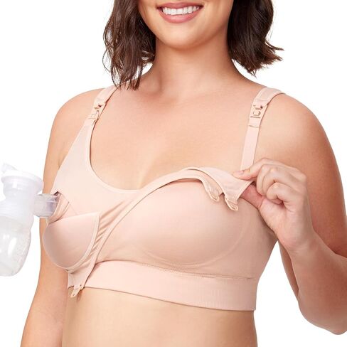Momcozy Pumping Bra Hands Free, All-in-One Nursing Bras for Breastfeeding & Pumping, Fixed Padding for Enhanced Shape in Saudi Arabia