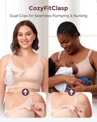Momcozy Pumping Bra Hands Free, All-in-One Nursing Bras for Breastfeeding & Pumping, Fixed Padding for Enhanced Shape in Saudi Arabia