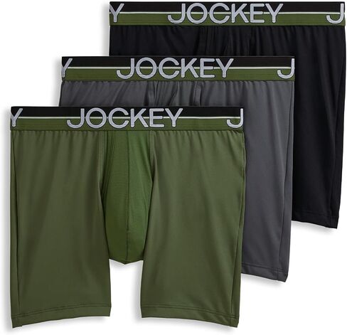 Jockey Men's Infinite Cool Microfiber Stretch 6" Boxer Brief - 3 Pack in Saudi Arabia