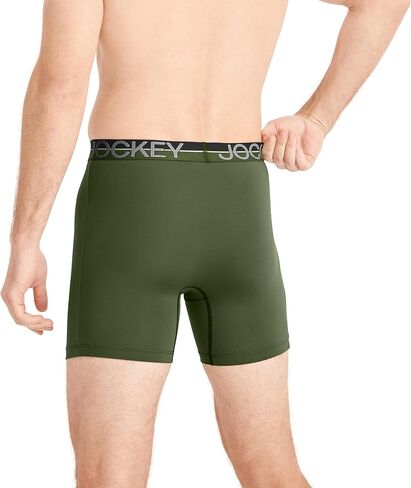Jockey Men's Infinite Cool Microfiber Stretch 6" Boxer Brief - 3 Pack in Saudi Arabia