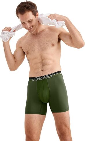 Jockey Men's Infinite Cool Microfiber Stretch 6" Boxer Brief - 3 Pack in Saudi Arabia