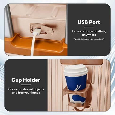 20 بوصة حمل على الأمتعة مع حامل الكأس ومنفذ USB ، الأمتعة الذكية Hardside مع قفل TSA المعتمد من طيران ، أمتعة خفيفة الوزن 22 × 14 × 9 شركات الطيران المعتمدة 360 درجة الدوار عجلات مزدوجة in Saudi Arabia