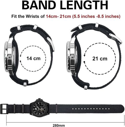 BISONSTRAP Nylon Watch Bands for Men, One-Piece Military Watch Straps, 18mm 20mm 22mm in Saudi Arabia