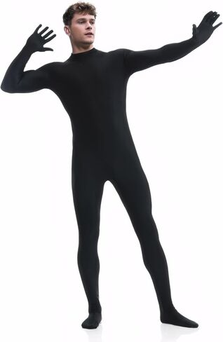 ATHX Men's and Women's Bodysuit Costume Back Zipper Spandex Headless Halloween Cosplay Unitard Stretchy Zentai Skin Suit in Saudi Arabia