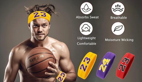 Basketball Wristbands Sweatbands Kit Sweat Bands Sweat Absorbing Head Band for Party Accessories in Saudi Arabia