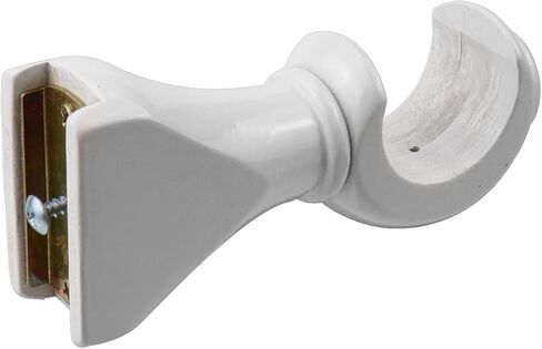 Antrader 2Pcs Finials for Curtain Rods and 2Pcs Wood Curtain Rod Brackets,Wood Curtain Rod Finials and Window Curtain Hooks for Curtain Rod,White in Saudi Arabia
