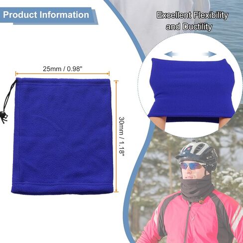 HARFINGTON Neck Warmer Winter Face Mask Winter Double Layer Fleece Neck Gaiter Windproof Scarf with Drawstring for Men Women in Kuwait