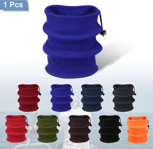 HARFINGTON Neck Warmer Winter Face Mask Winter Double Layer Fleece Neck Gaiter Windproof Scarf with Drawstring for Men Women in Kuwait