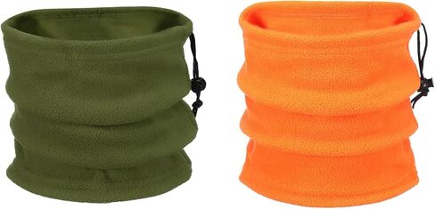 HARFINGTON Neck Warmer Winter Face Mask Winter Single Layer Fleece Neck Gaiter Windproof Scarf with Drawstring in Kuwait