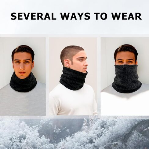 3 Pack Winter Neck Warmer & Ski Mask for Men Women Thermal Warm Fleece Face Mask Neck Gaiter Scarf Gift in Kuwait