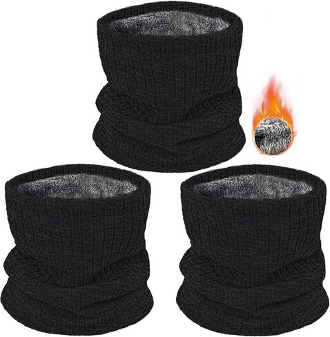 3 Pack Winter Neck Warmer & Ski Mask for Men Women Thermal Warm Fleece Face Mask Neck Gaiter Scarf Gift in Kuwait