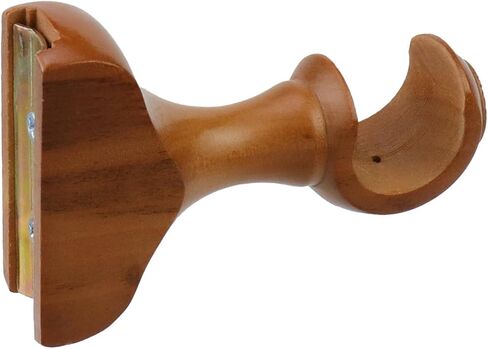 Antrader 2Pcs Finials for Curtain Rods and 2Pcs Wood Curtain Rod Brackets,Wood Curtain Rod Finials and Window Curtain Hooks for Curtain Rod,White in Saudi Arabia