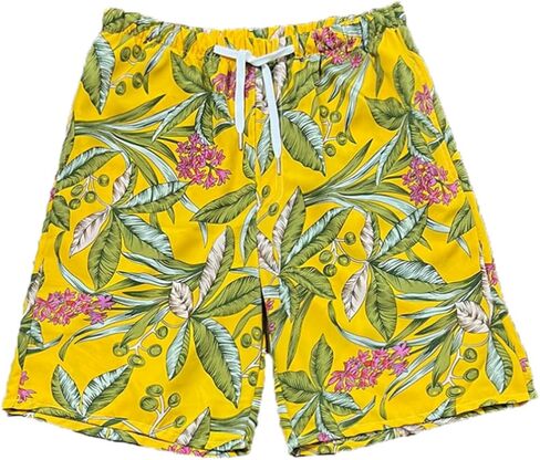 Beach Shorts for Men Summer 3-Pockets Quick-Dry Tropical Tree Printing Lace-Up Beach Shorts Swim Trunks Mens in Kuwait