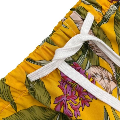 Beach Shorts for Men Summer 3-Pockets Quick-Dry Tropical Tree Printing Lace-Up Beach Shorts Swim Trunks Mens in Kuwait