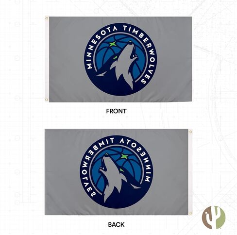 فريق علم مينيسوتا تمبر وولفز من Desert Cactus NBA الرابطة الوطنية لكرة السلة 100% بوليستر للاستخدام الداخلي والخارجي 3 × 5 أقدام (علم C) in Kuwait