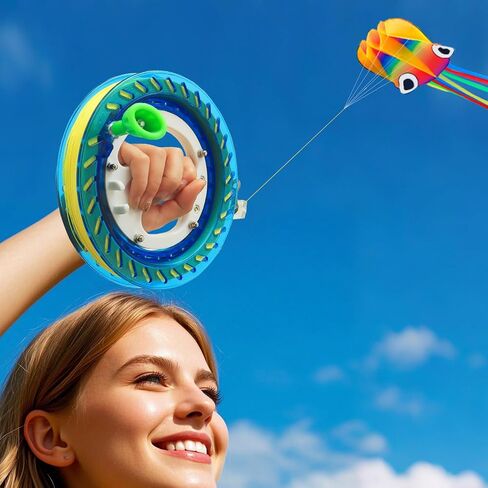 2 Packs (Rainbow+Red) Large Octopus Kite,Big Beach Kite for Outdoors Activities with Line and Handle in Saudi Arabia