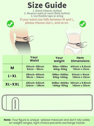 مشذب الخصر من SYXUPAP للنساء والرجال - حزام الخصر للتدريب والتمارين عالية الكثافة، 3 مقاسات باللون الأسود in Kuwait
