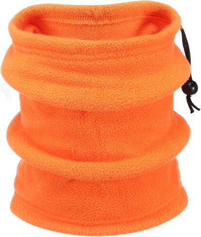 HARFINGTON Neck Warmer Winter Face Mask Winter Double Layer Fleece Neck Gaiter Windproof Scarf with Drawstring for Men Women in Kuwait