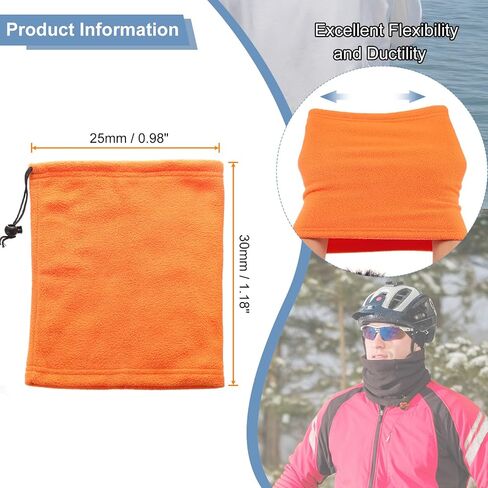 HARFINGTON Neck Warmer Winter Face Mask Winter Double Layer Fleece Neck Gaiter Windproof Scarf with Drawstring for Men Women in Kuwait