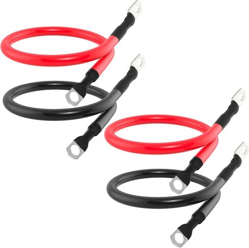 9in 4 AWG Battery Cable 4 Gauge Battery Cables 4AWG 9-Inch Battery Inverter Wires Cables with 3/8 inch Lugs for Solar Power Inverters, RVs, Campers, Travel Trailers, Cars, 2 Pairs in Saudi Arabia