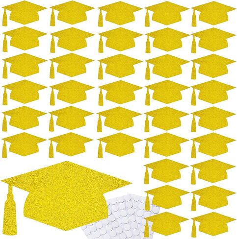 50pcs Glitter Cetouts Cap 5.7in Grad Hat Cletouts Decorations Confetti Cutts decor in Kuwait