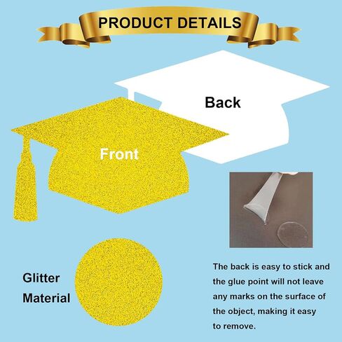 50pcs Glitter Cetouts Cap 5.7in Grad Hat Cletouts Decorations Confetti Cutts decor in Kuwait