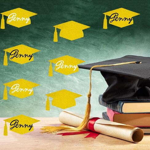 50pcs Glitter Cetouts Cap 5.7in Grad Hat Cletouts Decorations Confetti Cutts decor in Kuwait