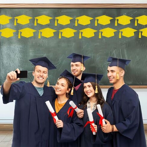 50pcs Glitter Cetouts Cap 5.7in Grad Hat Cletouts Decorations Confetti Cutts decor in Kuwait