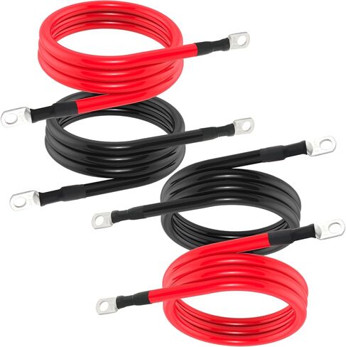 9in 4 AWG Battery Cable 4 Gauge Battery Cables 4AWG 9-Inch Battery Inverter Wires Cables with 3/8 inch Lugs for Solar Power Inverters, RVs, Campers, Travel Trailers, Cars, 2 Pairs in Saudi Arabia