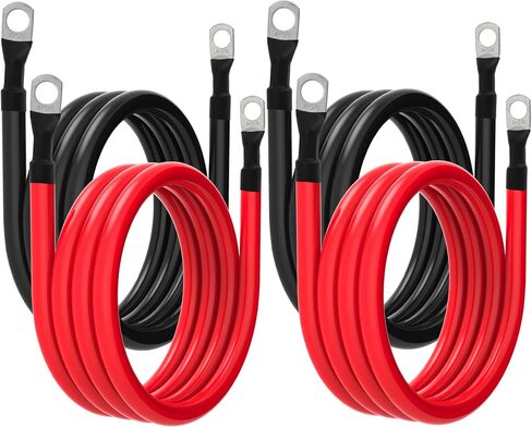 9in 4 AWG Battery Cable 4 Gauge Battery Cables 4AWG 9-Inch Battery Inverter Wires Cables with 3/8 inch Lugs for Solar Power Inverters, RVs, Campers, Travel Trailers, Cars, 2 Pairs in Saudi Arabia
