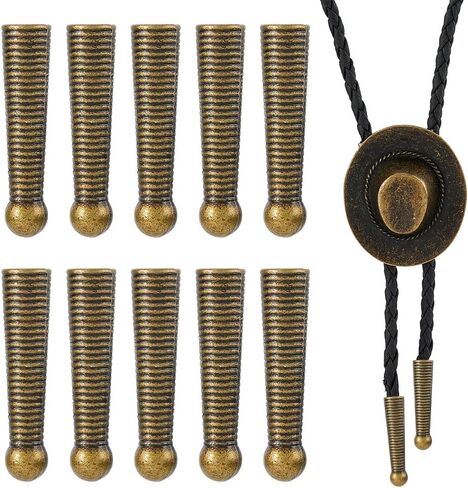 SUPERFINDINGS 10Pcs Silver ConesBolo Tie End Caps Platinum Smooth 25.5mm Bolo Tie Tips Replacement End caps Long Alloy Cord Ends for DIY Crafts Clothes Decoring Inner Diameter 4.5mm in Kuwait