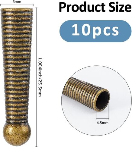 SUPERFINDINGS 10Pcs Silver ConesBolo Tie End Caps Platinum Smooth 25.5mm Bolo Tie Tips Replacement End caps Long Alloy Cord Ends for DIY Crafts Clothes Decoring Inner Diameter 4.5mm in Kuwait