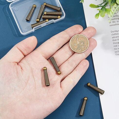 SUPERFINDINGS 10Pcs Silver ConesBolo Tie End Caps Platinum Smooth 25.5mm Bolo Tie Tips Replacement End caps Long Alloy Cord Ends for DIY Crafts Clothes Decoring Inner Diameter 4.5mm in Kuwait