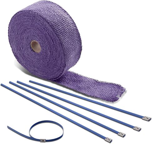Auto Dynasty 10m Red Exhaust Heat Wrap+12 inches Long 5mm Width - Black Zip Tie in Saudi Arabia